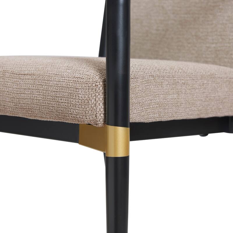 Christopher Knight Home - Modern Upholstered Metal Base Dining Armchair with Solid Back (Set of 2)