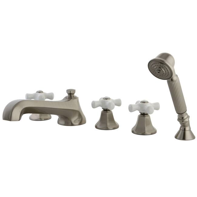 Kingston Brass Metropolitan Widespread Deck Mounted Roman Tub Filler