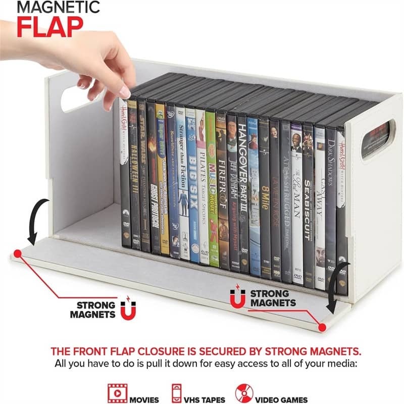 Movie Shelf Organizer - 6.25"D x 17.75"W x 8"H