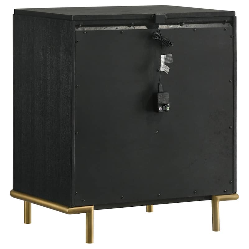 Anser Black 3-Drawer Nightstand