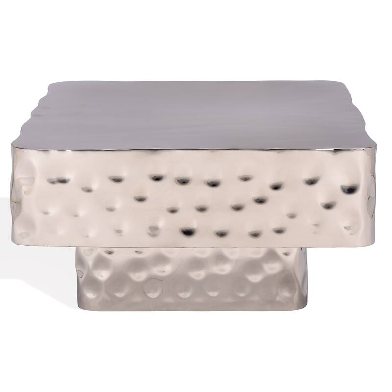 SAFAVIEH Couture Janalee Steel Square Coffee Table - 30"W x 30"D x 15"H - Chrome