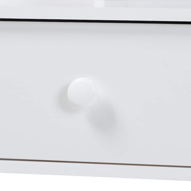 Archwood Writing Desk with Hutch - 3-Drawer Wood Desk with Bobbin Design for Home Office or Bedroom Workspace, White