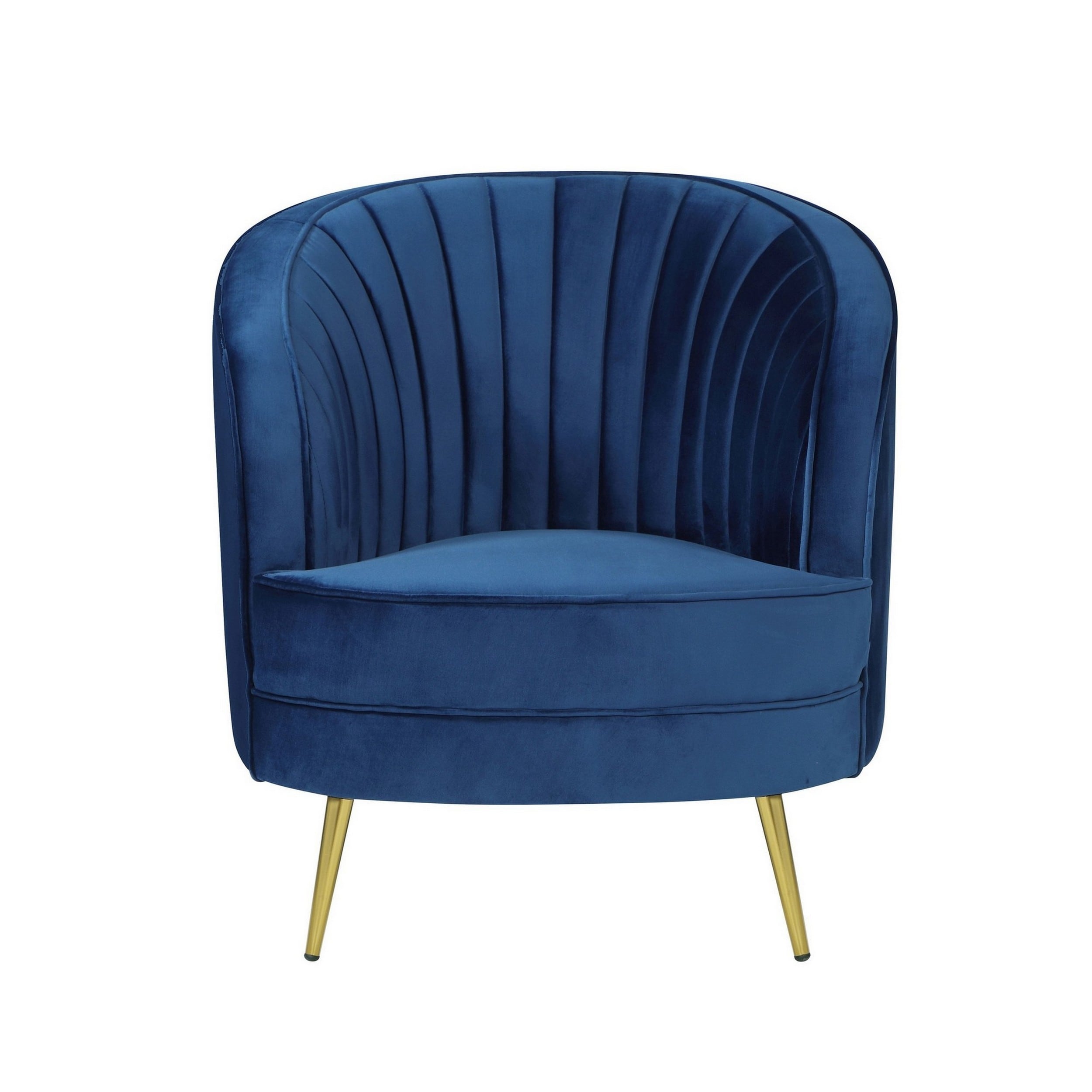 31 Inch Club Chair, Blue Velvet, Vertical Tufted Channels, Art Deco Style -  On Sale - Bed Bath & Beyond - 37569905