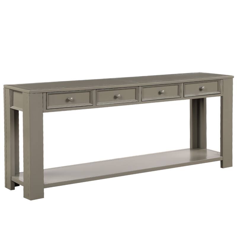 Modern Console Table/Sofa Table with Storage Drawers and Bottom Shelf for Entryway Hallway