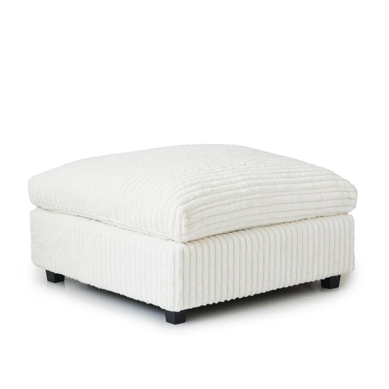 157.48'' Cloud Modular Sectional Sofa Oversized U-Shaped Striped Plush Couch for Living Room Set