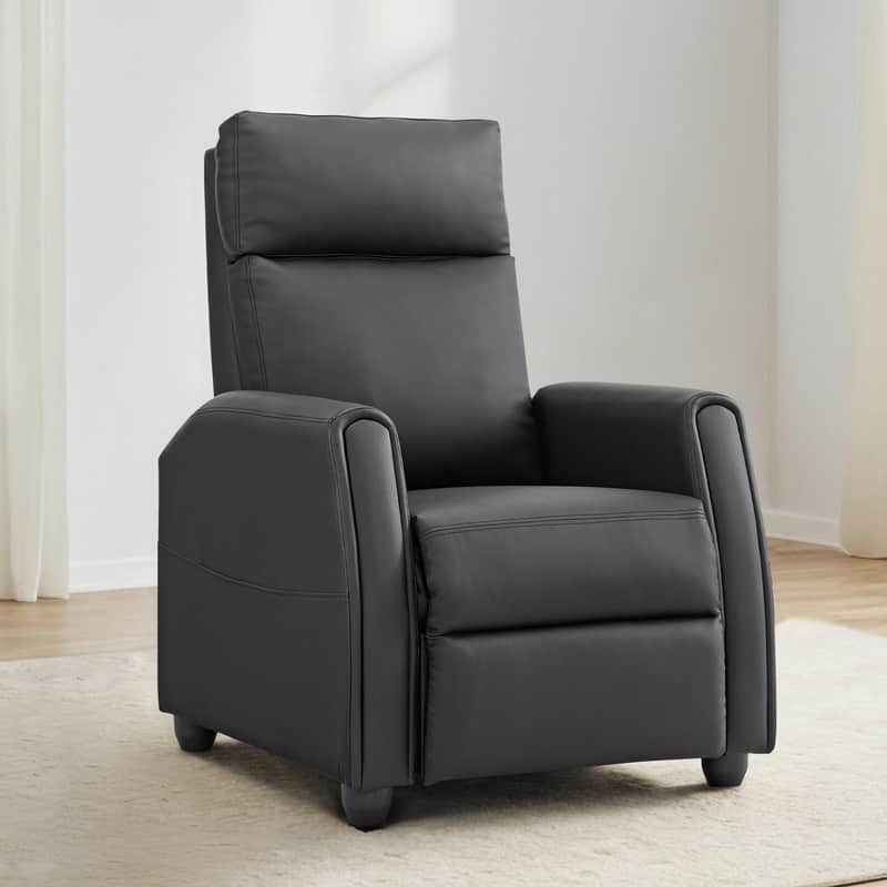 Andrea Recliner Chair with LED Lights, Heating & Massage - Black