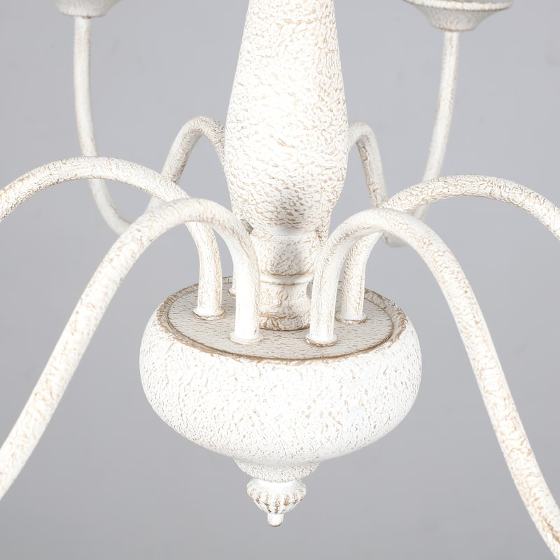 Modern Farmhouse 6-Light Candle Chandelier Light Fixture for Dining Room - W27.95"x H16.14" - N/A