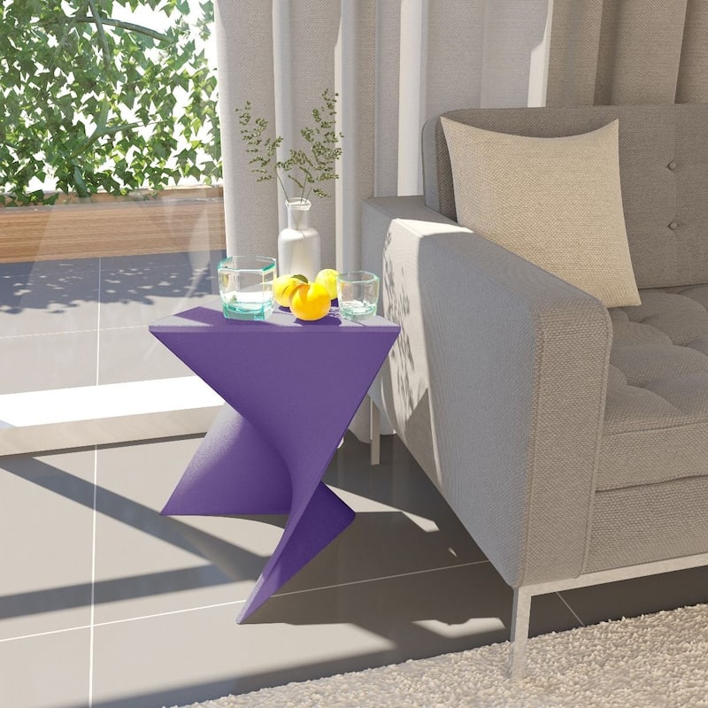 LeisureMod Randolph Modern Side Table - Grey - 15.5 x 17 x 17