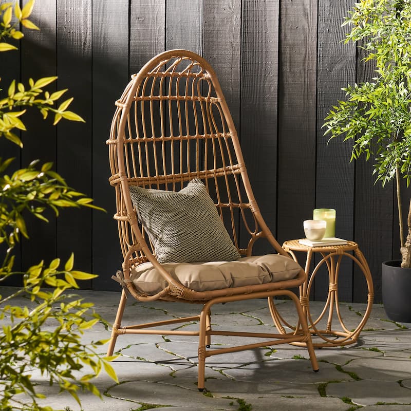 French Country Outdoor Patio Lounge Chair, High Comfort for Multiple Scenarios
