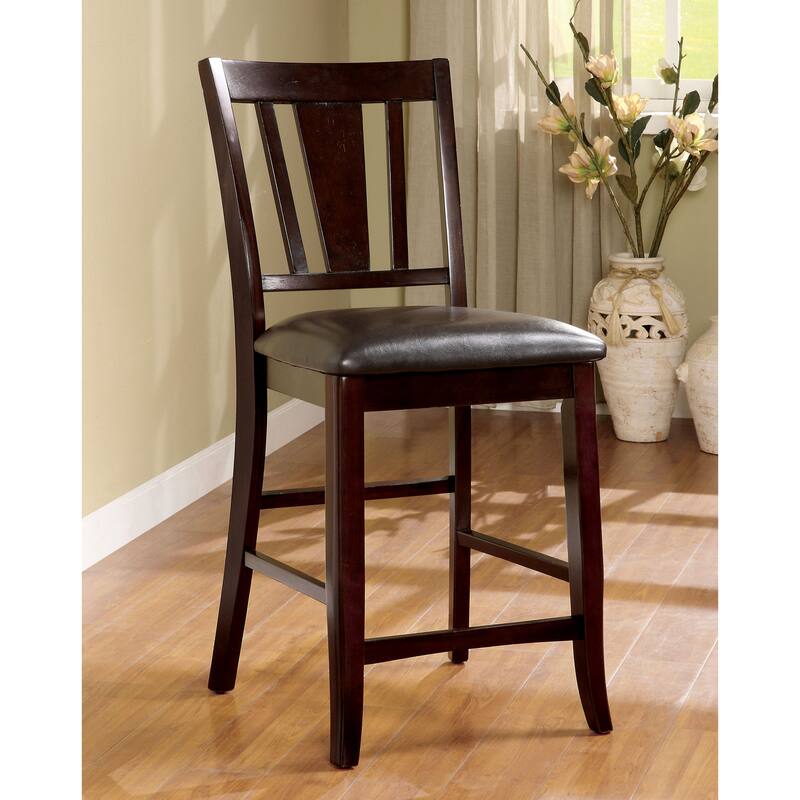 Betsy Contemporary Espresso Faux Leather 9-Piece Counter Height Dining Set by Furniture of America