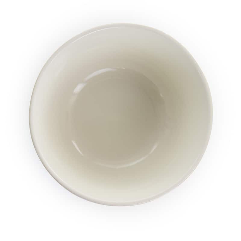 Elama Luna 16 Piece Embossed Scalloped Stoneware Dinnerware Set in White