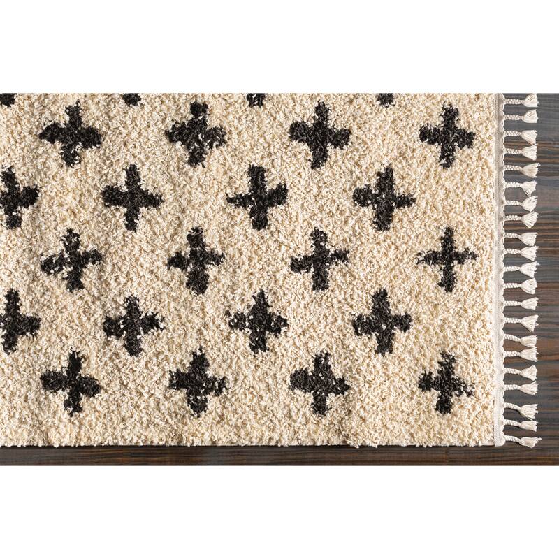 Livabliss Georgie Moroccan Geo Shag Area Rug