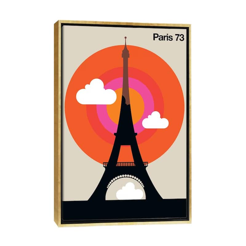 iCanvas "Paris 73" by Bo Lundberg Framed Canvas Print - Gold - 40x26