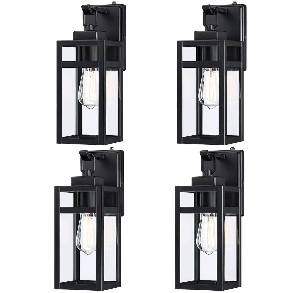 4 Pack Outdoor Wall Light With Sensor Fixtures - 5"x6.57"x14.06"
