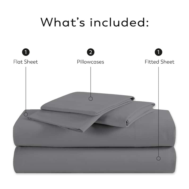 Purity Home 400TC 100% Cotton Long Staple Ultra-soft Percale Sheet Set