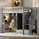 preview thumbnail 40 of 55, Twin size Loft Bed with Bookshelf, Drawers, Desk and Wardrobe, White