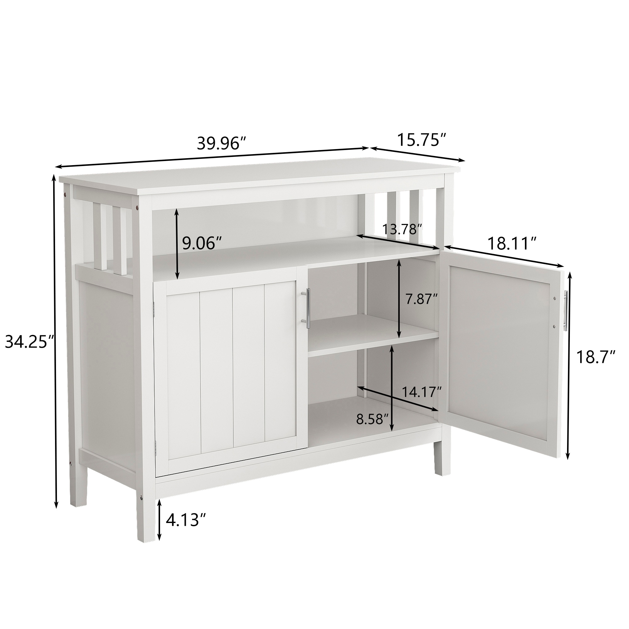 Costway modern kitchen storage cabinet buffet server table sideboard dining wood white deals