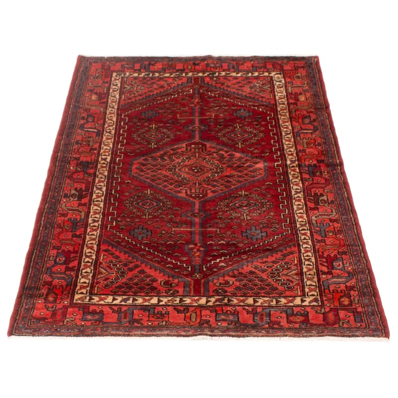 ECARPETGALLERY Hand-knotted Andelz Red Wool Rug - 4'4 x 6'9