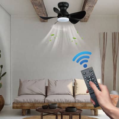 30 in. Modern Indoor Ceiling Fan with Dimmable Light and Remote Control