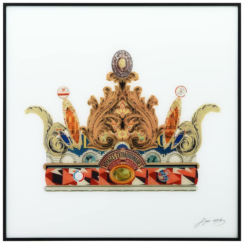 "Crown" Printed Glass Wall Art with Black Anodized Aluminum Frame - 24 x 24
