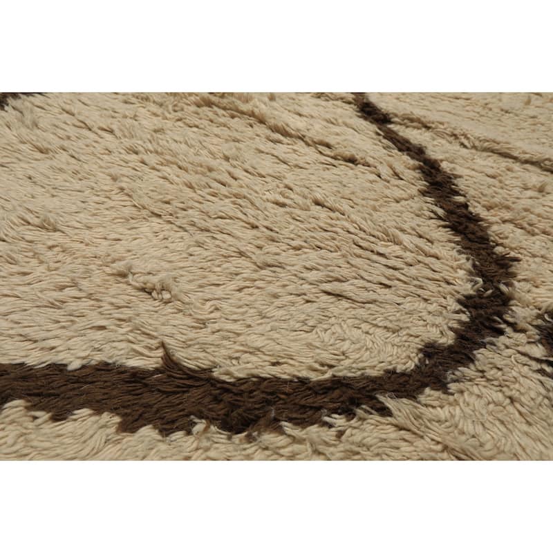 8x10'1'' Tibetano Hand Knotted Wool Ivory Boho Modern & Contemporary Rug - 8' x 10' 1''