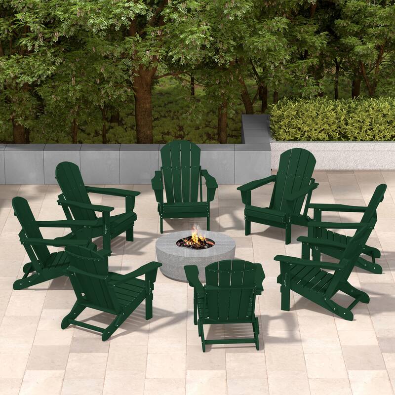 Laguna Hdpe All Weather Outdoor Patio Foldable Adirondack Chairs (Set Of 8)