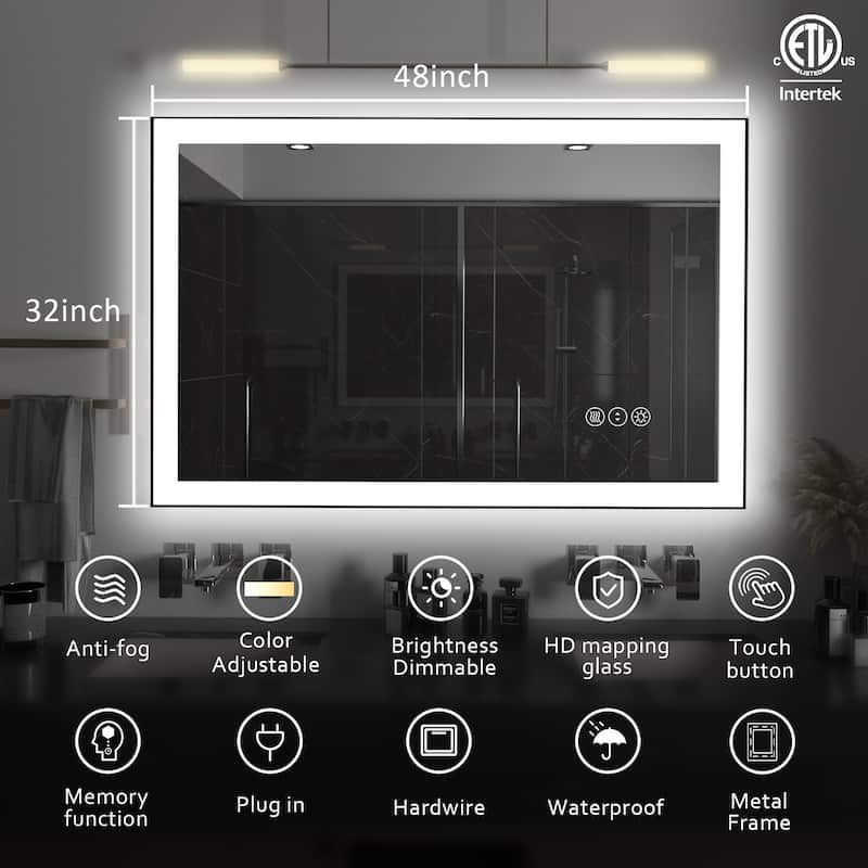 QuivaraView Premium Black Aluminum Framed LED lighting Vanity Mirrors
