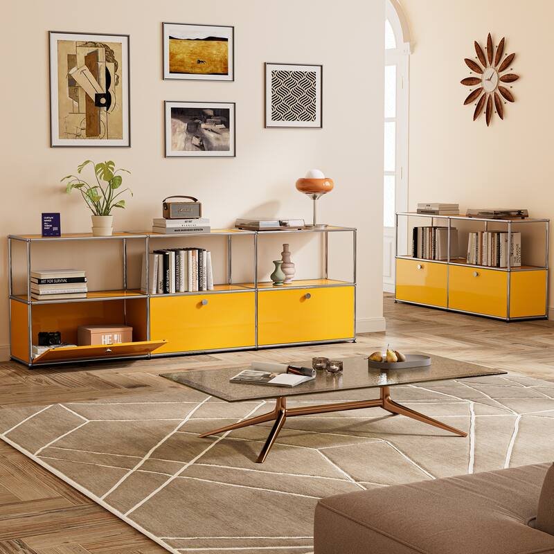 Modern Sideboard Office Storage Credenza Cabinet Metal Organizer