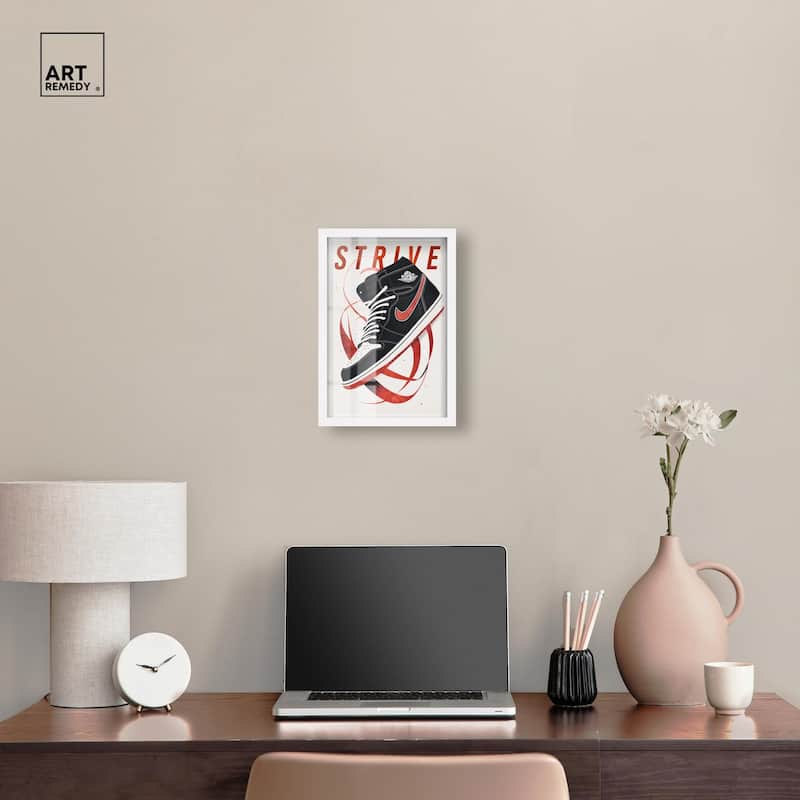 Red Ribbon Sneaker Shadowbox by Art Remedy