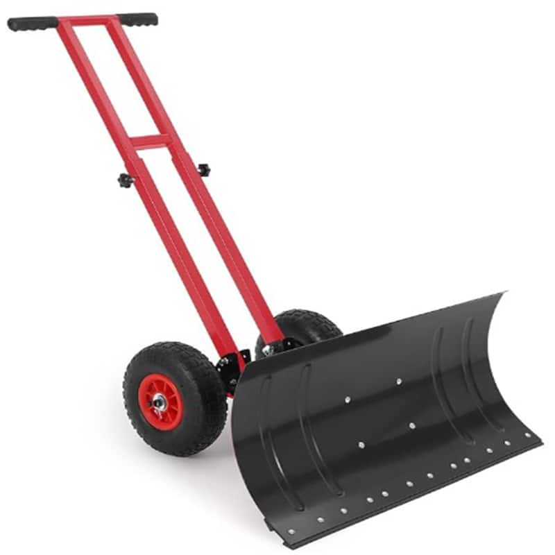 29x14 In Heavy Duty Rolling Snow Shovel With Wheels Double Armrests - 29x14 In - Black