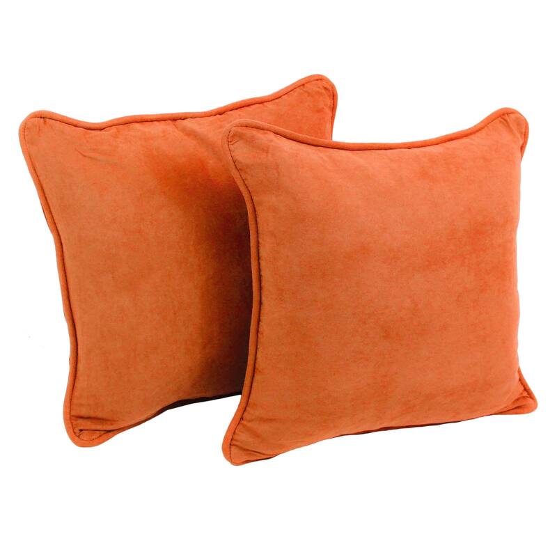Porch & Den Blaze River 18-inch Microsuede Accent Throw Pillow (Set of 2) - Tangerine