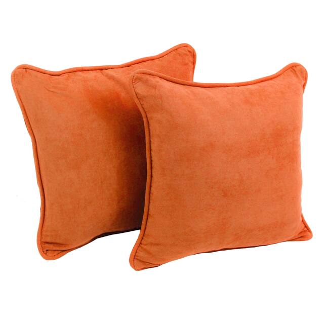 Porch & Den Blaze River 18-inch Microsuede Throw Pillow (Set of 2) - Tangerine
