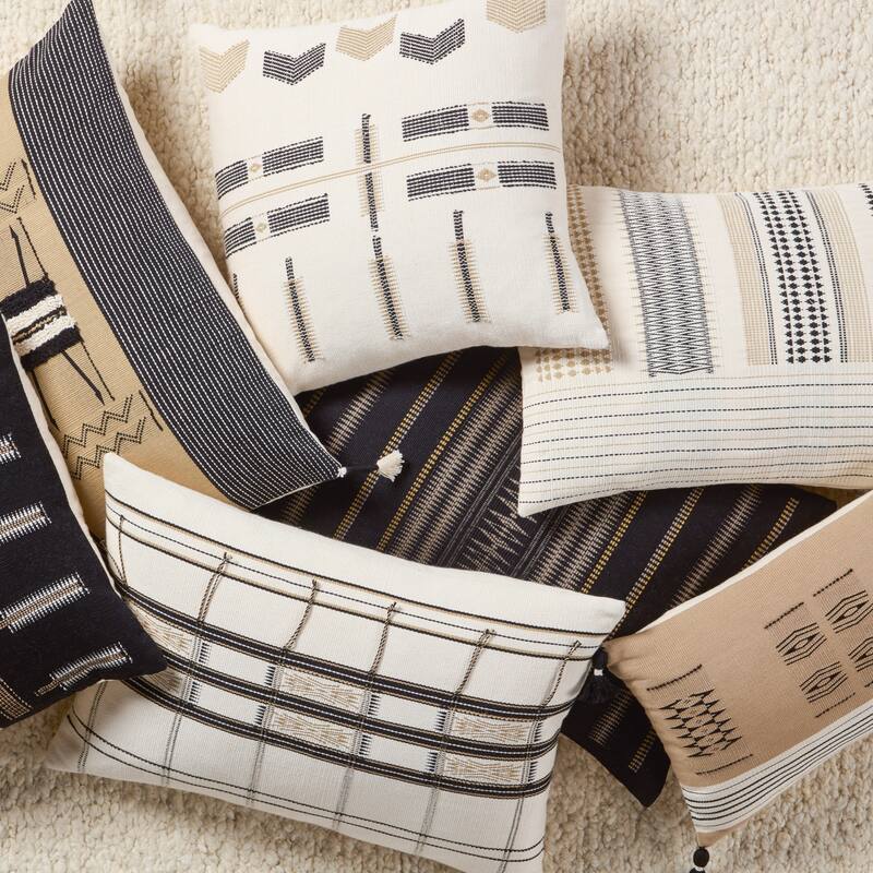 Lemore Tribal Light Brown/ Black Pillow