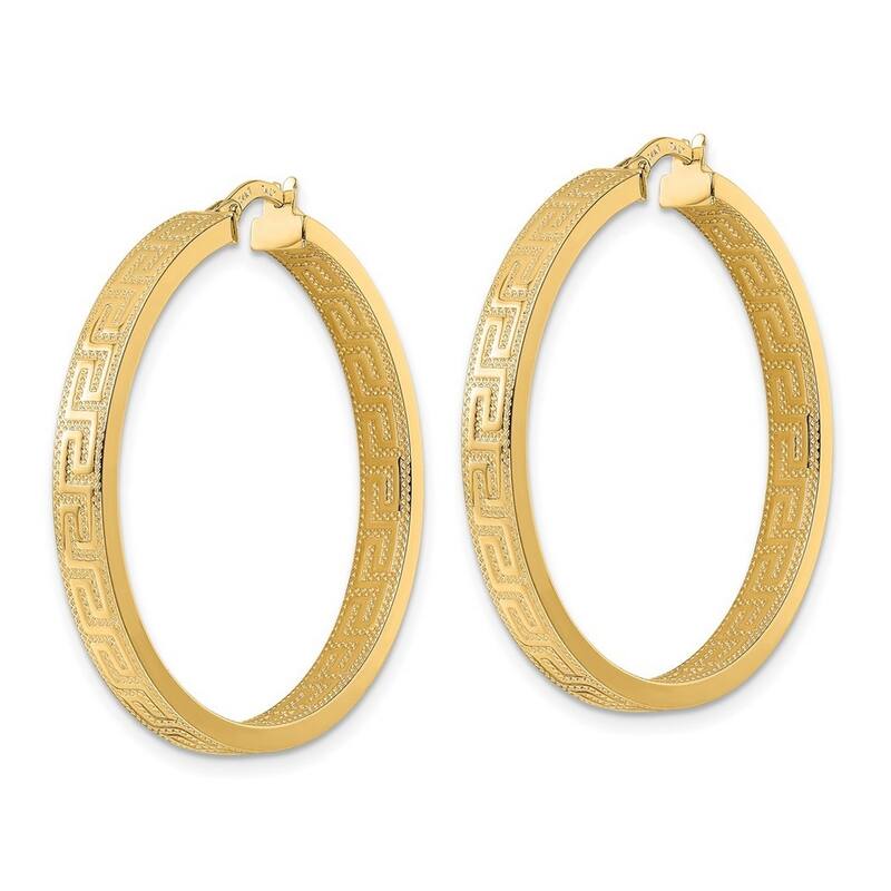 Curata 14k Yellow Gold Polished Hoop Earrings - 36.28x35.97mm Wide 4mm Thick Jewelry Gifts for Women