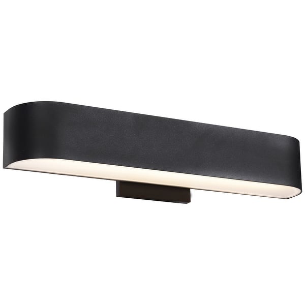 slide 2 of 4, Access Lighting Montreal - LED Outdoor Wall Light - Black Finish - Frosted Glass Shade Black