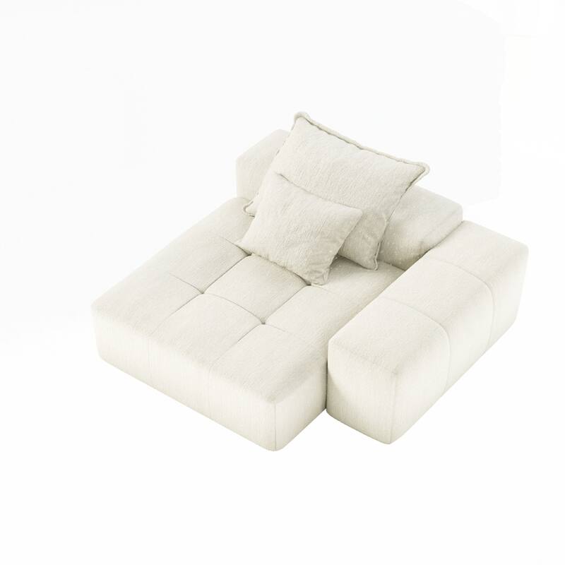 Sparkling Chenille Fabric Soft Cushion Sofa with 2 Pillows