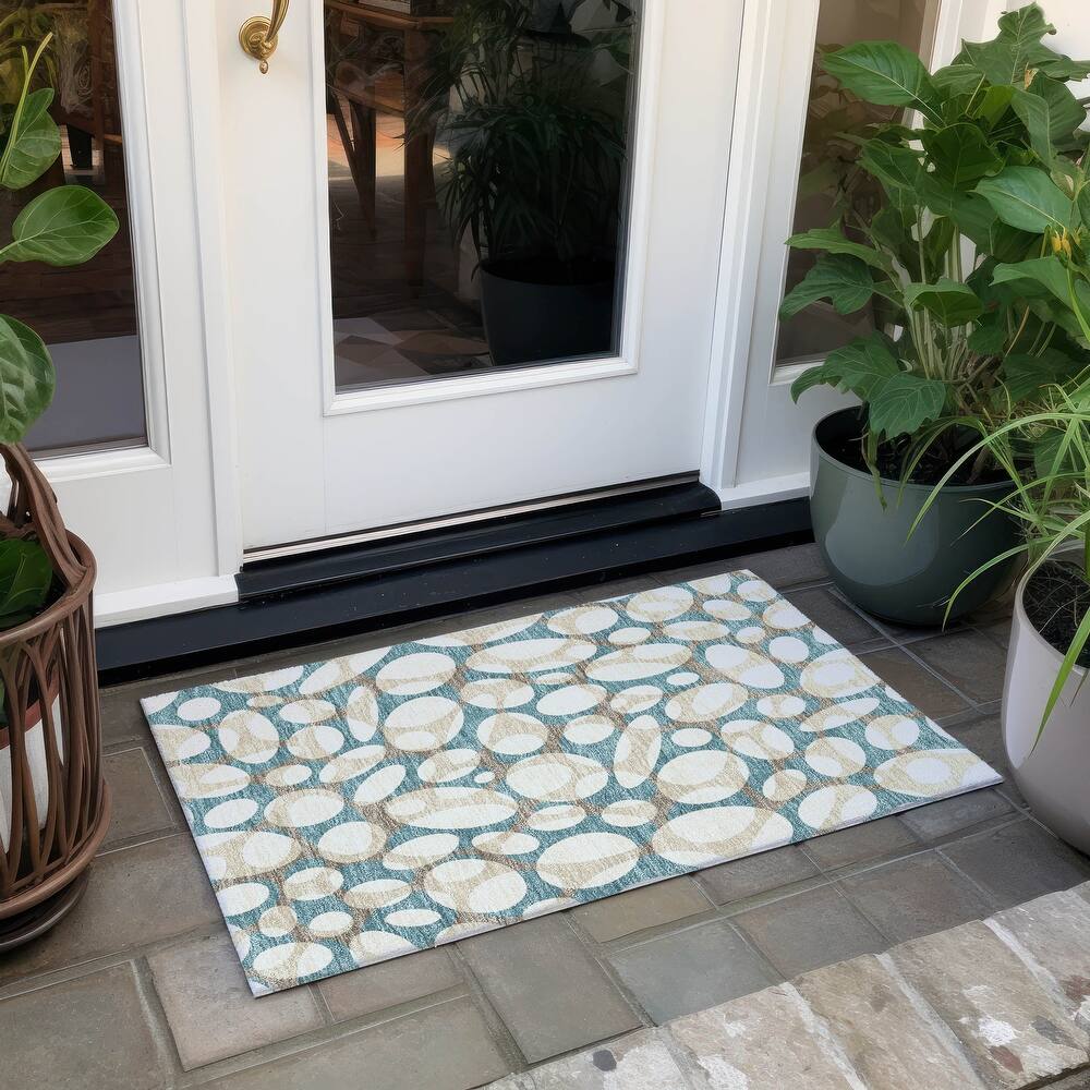 Machine Washable Indoor/ Outdoor Contemporary Saline Chantille Rug