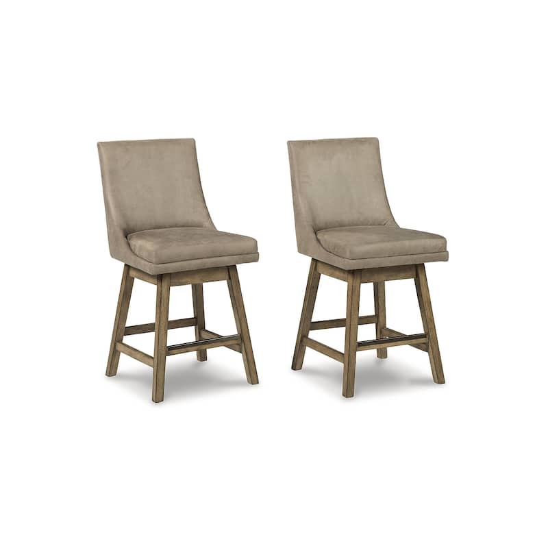 Signature Design by Ashley Tallenger Upholstered Swivel Stool (Set of 2)