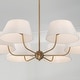 preview thumbnail 3 of 2, Welsley 6-light Aged Brass Chandelier w/ White Fabric Shade