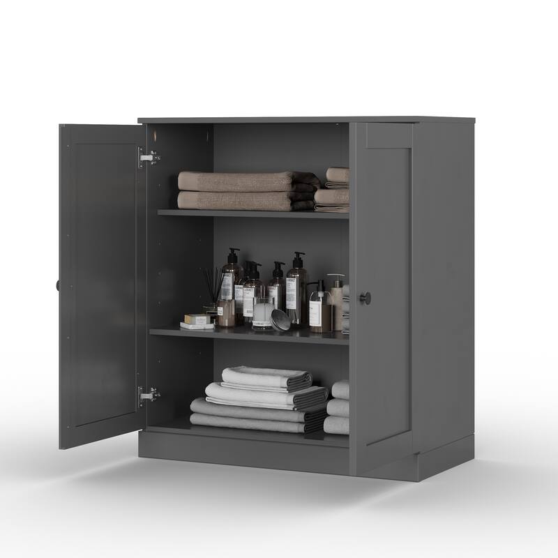 Palace Imports 100% Solid Wood 32" Bathroom Storage Cabinet with Shaker Doors and Adjustable Shelves