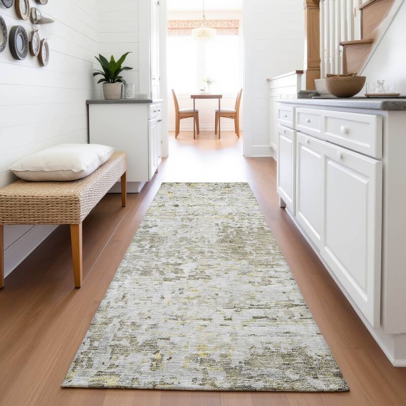 Premium Washable Super Soft Abstract Pixels Mayfield Rug - Taupe - 2'3" x 7'6"
