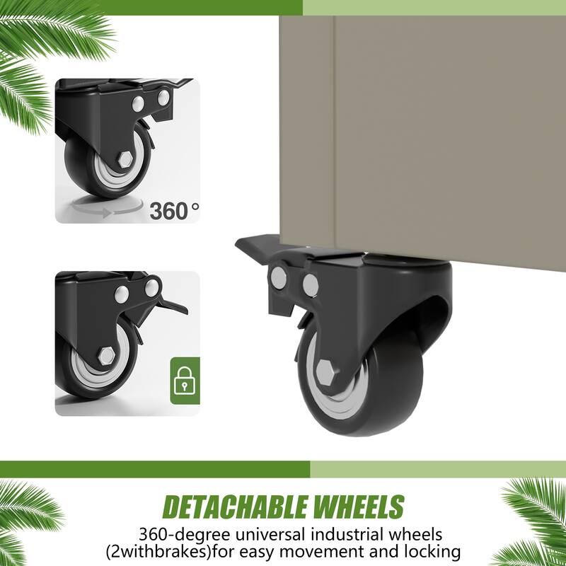 Raised Garden Bed Planter with Trellis Movable Planter Box with Lockable Wheels