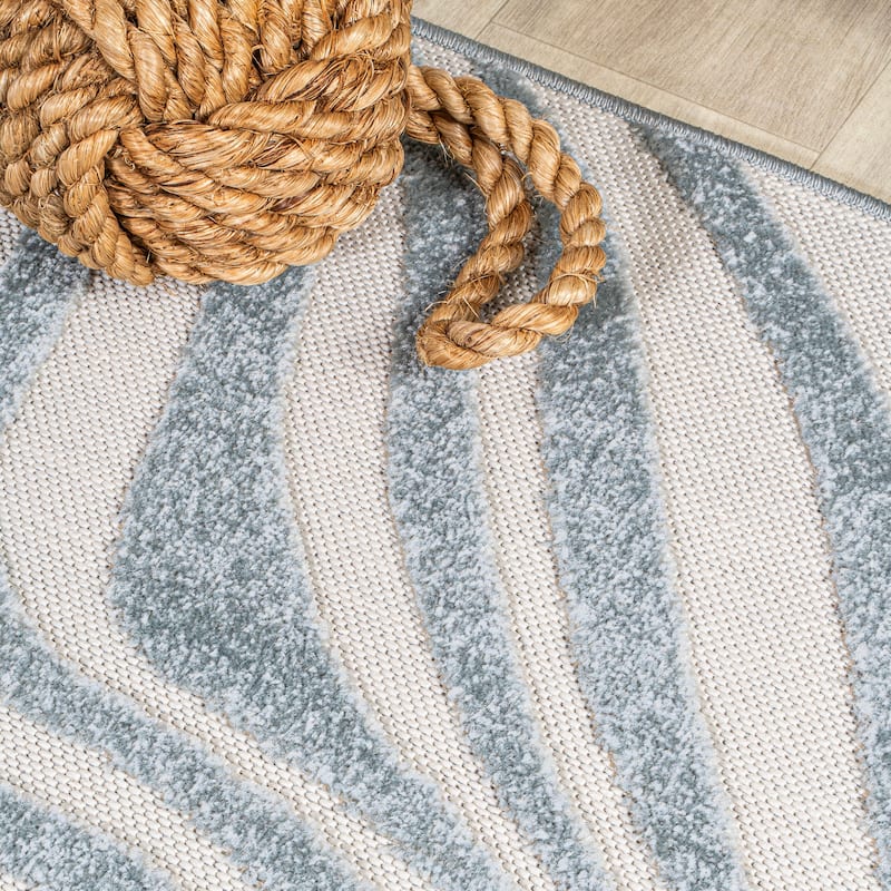 JONATHAN Y Nordby Abstract Groovy Striped Light Blue/Ivory Area Rug