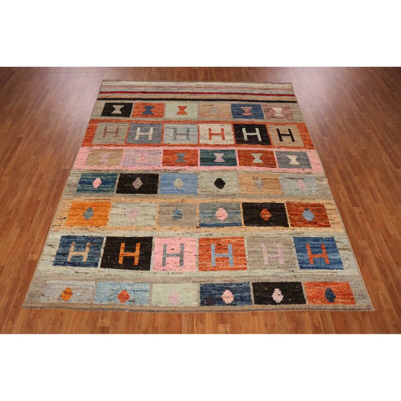 All-Over Geometric Moroccan Oriental Area Rug Hand-Knotted Wool Carpet - 8'5" x 9'11"