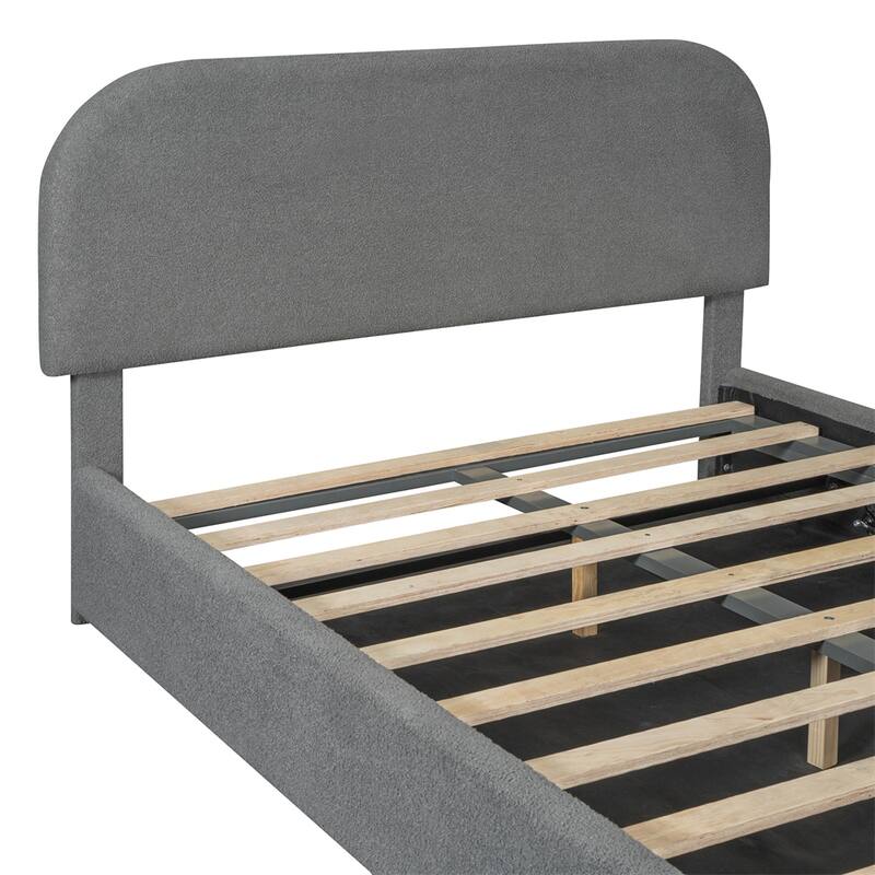 Full Size Upholstered Platform Bed with Hydraulic Storage System
