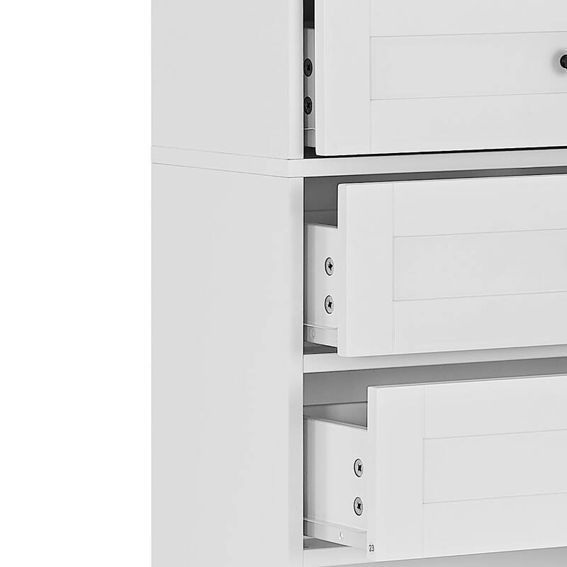 Classic Bathroom Storage Cabinet with an Open Shelf, 3 Drawers and a Cabinet