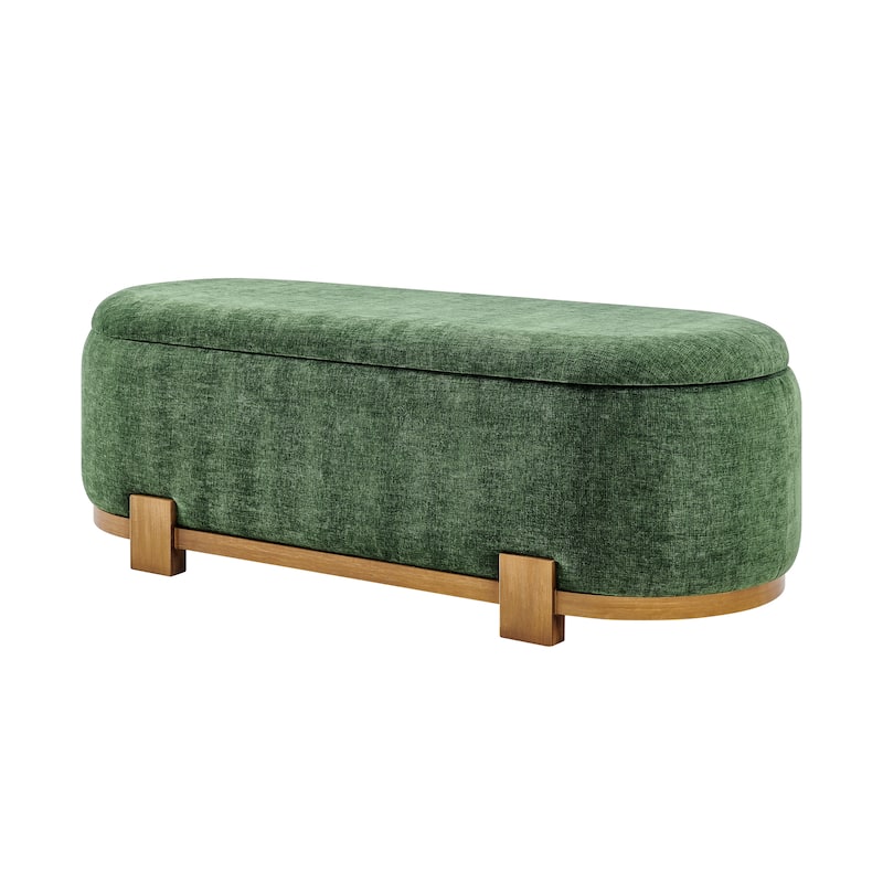 NPD Furniture Ayleen Chenille Storage Bench