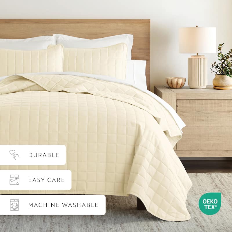 Becky Cameron Premium Ultra Soft Square Quilted Coverlet Set