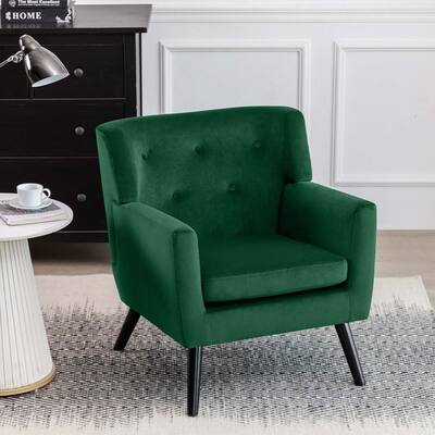 Modern Tufted Velvet Upholstered Accent Armchair