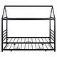 preview thumbnail 11 of 10, Black Twin Size Metal House-Shaped Platform Bed with Trundle and Roof